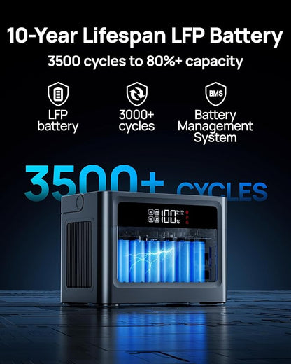 DaranEner Portable Power Station 600W with 100W Solar Panel, 576Wh LiFePO4 Solar Generator, 3 AC Outlets(1200W Surge), 100W USB-C PD, Fast Recharge for Camping, RV, Power Outage, Emergency Backup