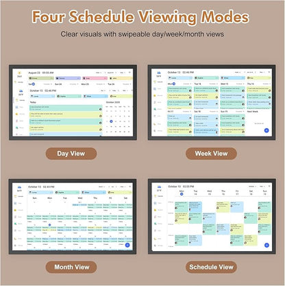 Smart Digital Calendar Chore Chart-for-Family-Planner - 32" Touchscreen Electronic Calendar with Photo Display and Interactive Star System, To do Notepad and Sync Online Calendar via APP, Wall Mounted