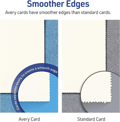 Avery Printable Tent Cards, 3.5" x 11", Ivory with Embossed Border, 50 Blank Place Cards for Laser or Inkjet Printers (5915) (Pack of 5)