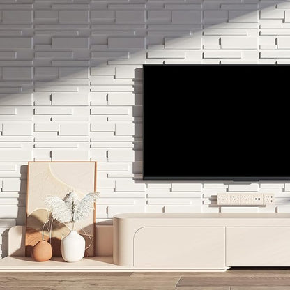Art3d 100 Pack Decorative 3D Wall Panels, 97 Sq.Feet PVC Interior Wall Décor, 11.8"x11.8", White