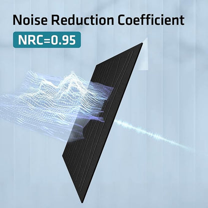 UMIACOUSTICS 6 PCS Sound Proof Panels,47.2 x 23.6 Inches Sound Absorbing Panels,Decorative Acoustic Panels in Art Curve Shaped Black Color