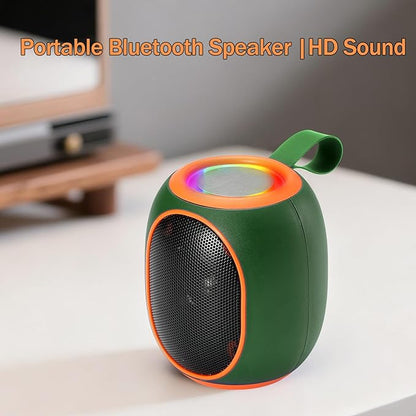 Portable Bluetooth Speaker – 8W HD audio quality, TWS stereo pairing, LED light show, compact and portable, suitable for outdoor use, can be used in cars, travel and parties, a cool teen gift(Green)