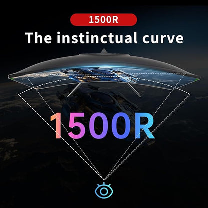 KTC 24 Inch 1500R Curved Gaming Monitor,180Hz 1ms FHD 1080p VA Monitor, Adaptive Sync, 110% sRGB, HDR Support, DisPlayPort/HDMI,Tilt, VESA for Gaming Home Office Business PS5 PC Monitors