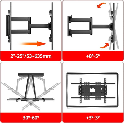 HILLPORT 98 100 TV Wall Mount 86 90 110 120 inch Full Motion Ultrathin Bracket Large Screen Heavy Duty Led Adjustable Articulating Stand Max vesa 900x600mm Load 220 lbs D10