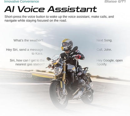Logto Blasie GT1 Motorcycle Helmet Bluetooth Headset Intercom 2 Riders Music Share Helmet Communication System IPX6 Waterproof (Dual Pack-Black)