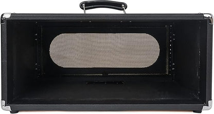 Sound Town Vintage 4U Amp Rack Case, 12.5" Depth with Rubber Feet, Dust Cover, Kickstand, Black (STVRC-4BK)