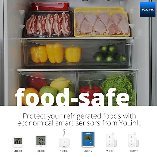 Smart Wireless Temperature Sensor/Humidity Sensor Wide Range (-22 to 158 Degrees) for Fridge Monitoring Pet Cage/Tank Monitoring, Smartphone Alerts, Compatible with Alexa IFTTT - Hub Included