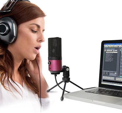 FIFINE USB Podcast Condenser Microphone Recording On Laptop, No Need Sound Card Interface and Phantom Power-K669