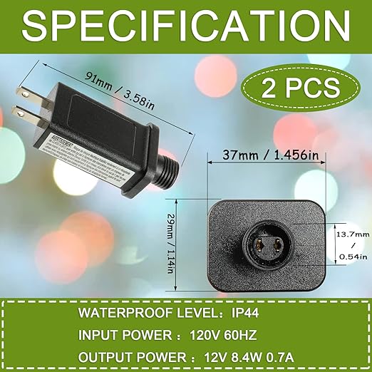 SIGANDG 12V 8.4W LED Transformer Replacement Class 2 Power Supply for Christmas String Light Inflatable Decorations LED Controller IP44 Waterproof Low Voltage