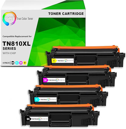 TCT TN810XL Compatible Toner Cartridge 4 Pack - TN810XL High Yield for Brother Printers HL-L9410CDN, L9430CDN, MFC-L9610CDN (Black, Cyan, Magenta, Yellow)