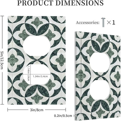 Bvtewkhz Green Luxury Modern Cubic Marble Cubic Marble Duplex Outlet Decorative Light Switch Covers Electrical Faceplate Switch Plates for Bathroom Kitchen Home