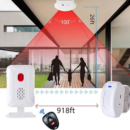 Motion Sensor Door Bells Chimes for Business, Bed and Fall Sensing,Door Buzzer, Commercial Wireless Security Storefront Bell, Body Motion Sensor Alarm with Remote
