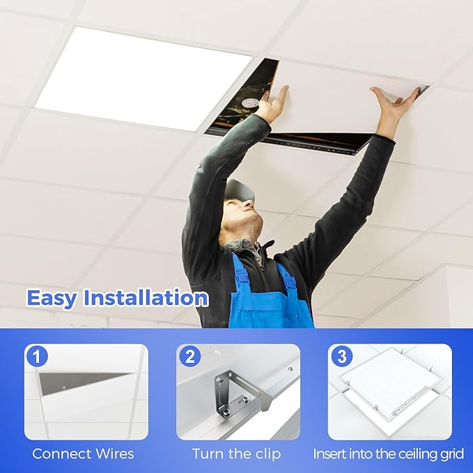 Aphyni 30 Pack 2x2 LED Flat Panel Light, Dimmable Office Kitchen Flush Mount Ceiling Light Panel,Bright 6500LM,Dimmable,Selectable Features, 3000K/4000K/5000K/5700K/6500K, 30W/35W/40W/45W/50W