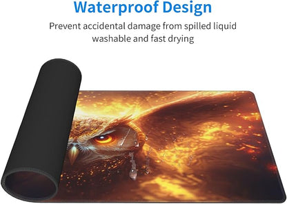 Golden Owl Extended Big Mouse Pad Large,XL Gaming Mouse Pad Desk Pad,31.5x11.8inch Long Computer Keyboard Mouse Mat Mousepad with 3mm Non-Slip Base for Home Office Work