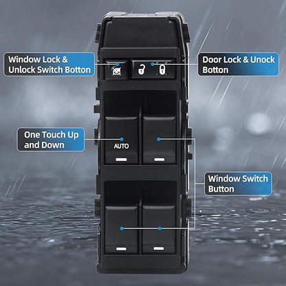 WUANGKI Master Power Window Switch Front Driver Side Compatible with 07-10 Chrysler 200 300 Sebring, Dodge 08-13 Avenger Caliber Charger Magnum Dakota,11-13 Jeep Compass Patriot Replaces OE#4602780AA