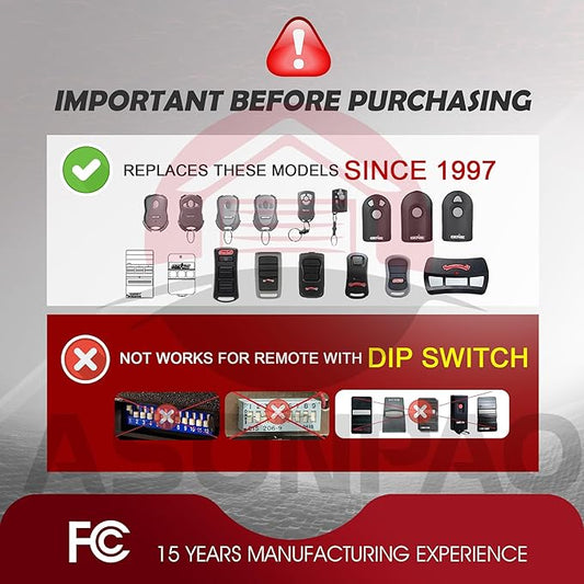 2 for Genie Garage Door Opener Remote G3T-A G3T-R G3T-BX Intellicode【10-Years-Warranty】