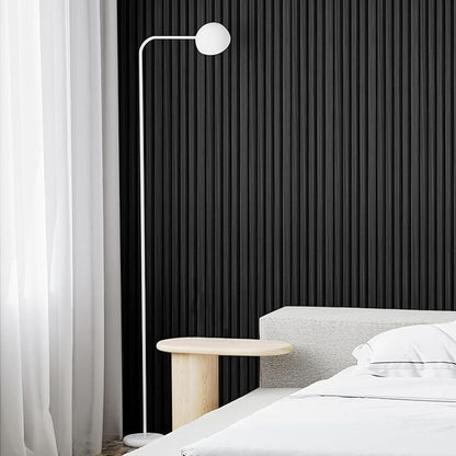 Art3d Slat Wall Panels, WPC Soundproof 3D Wall Paneling for Interior Wall Decor, TV Background, 8-Pack 96 x 6 in. Black