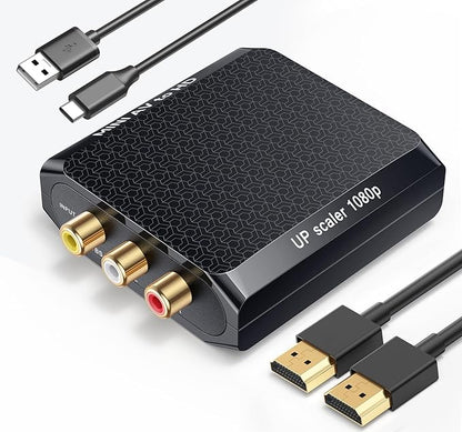 WENTER AV to HDMI Converter, 1080P RCA Composite to HDMI Adapter, Mini Analog CVBS Audio Video Adapter Supports PAL/NTSC for Smart TV VCR/VHS/Xbox/PS3/STB/N64/Wii/TV/PC/Blue-Ray DVD Players