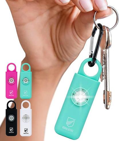 Original Defense® Siren Self-Defense Alarm - 130 dB Keychain Alarm with LED Strobe Light for Women, Children, and Elderly - Police Recommended - (Mint, 1 Count)