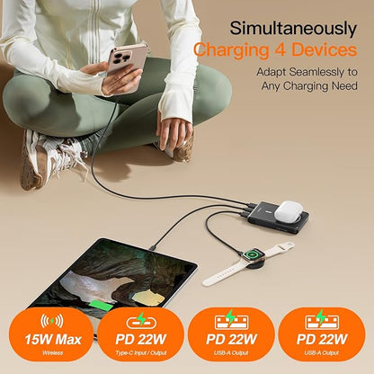 Magnetic Portable Charger, 16800mAh Wireless Power Bank, with 20W USB-C Fast Charging and LED Digital Display Magnetic Battery Pack, Compatible with iPhone 16/15/14/13/12 Full Series (2025)