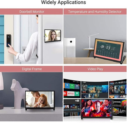 ELECROW 7 Inch Touchscreen Monitor for Raspberry Pi - 1024x600 IPS Capacitive Touch Screen HD Mini LCD Display with Stand Compatible with Raspberry Pi 5/4B/3B+/3B, BB Black, Win11/10/8/7, Driver Free