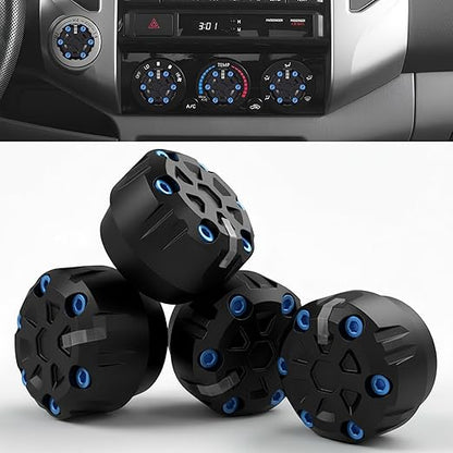 4 Pack - 2nd Gen Tacoma Accessories AC Knob Upgrade - 2005,2006,2007,2008,2009,2010,2011,2012,2013,2014,2015 Tacoma Climate Control Dial Mods Set - for Toyota Interior Replacement Kit