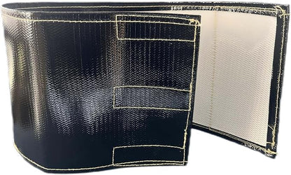 Xinhan (Silver,Black) Aluminum and Fiberglasss Heat Shielding Universal Starter Heat Shield 7 X 24in and 5.5 x 17in Wrap Self Attaching (Black, 7IN x 24IN)