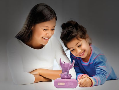 LEXiBOOK, Disney Stitch, Angel Night Light Alarm Clock, Sounds and Melodies, Backlit LCD Screen, Luminous, Snooze, Pink, RL800D1