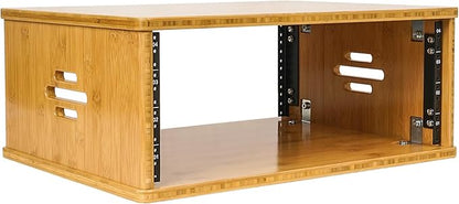 Sound Town DIY 4U Solid Bamboo Studio Rack w/ 14.2" Depth, Ventilation for Recording Room, PA/DJ Pro Audio, Home Audio (STBR-4U)