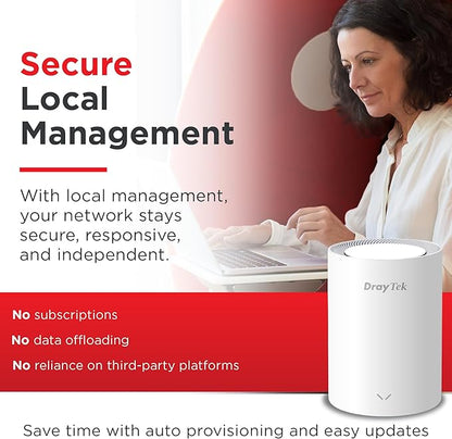 DrayTek Vigor AP805 Mesh AX3000 Wireless Access Point, 2.5GbE Uplink, additional 1GbE for Wired Connectivity, Cylinder Form-Factor