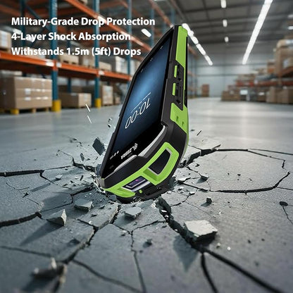 Case for Zebra TC51 TC510K TC52 TC52X TC56 TC57 TC57X TC520 TC520K – Rugged Protective Cover with Strap, Bumper, Boot-Style Holster, Handheld Barcode Scanner Accessory SG-TC51-EXO1-01 (Green)