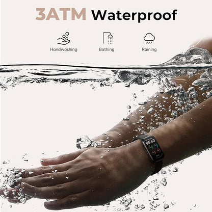 TIFOZEN Fitness Tracker for Women Men, Smart Watch Band with 24/7 Heart Rate Blood Oxygen Sleep Monitor, Calories Step Tracker Pedometer 3ATM Waterproof Activity Tracker for Android iOS, Black