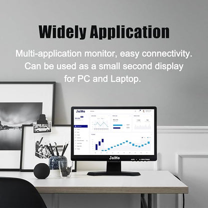 JaiHo 15.6 Inch 60Hz Computer Monitor - 1920×1080P Widescreen Display Screen - 16:9 Office PC Monitor with Multifunctional Input - Gaming Monitor for Gaming CCTV Raspberry Pi PC - VESA Mounting