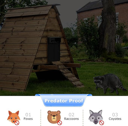 GRUBSFARM Automatic Chicken Coop Door - Programmable with App Timer, Solar/Battery/Grid Powered, Multi Anti-Pinch - Resistance Detection & Motion Sensor, Plug & Play Electric Door, Weatherproof
