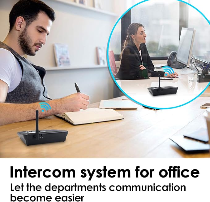 Intercoms Wireless for Home, 5280 Feet Long Range House Intercom System, 10 Channels Intercoms System for Business, Room to Room Intercom System for Elderly, 2 Way Audio Intercom for Office/Classroom