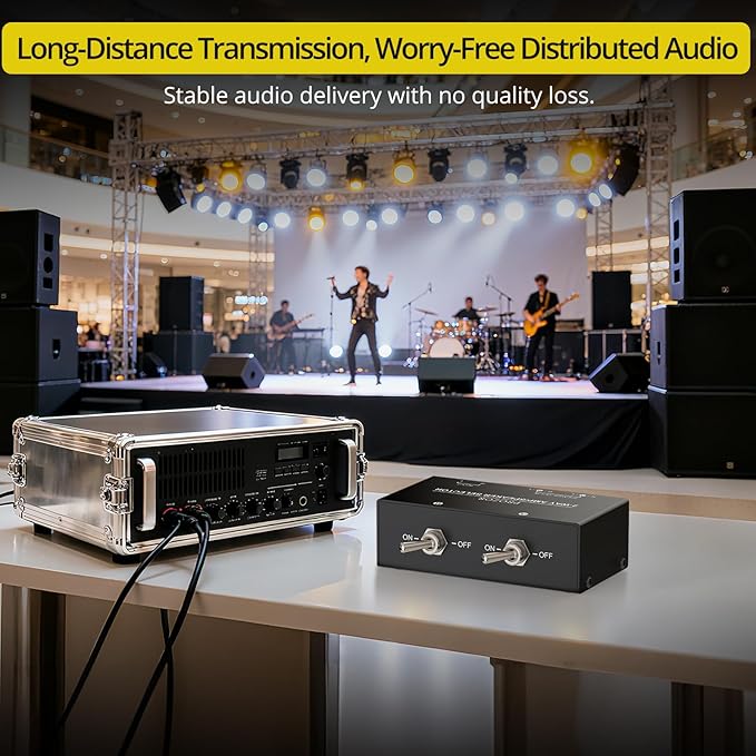PROZOR 2-Zone Speaker Switch Box, 2-Way Amp/Speaker Selector with Independent A/B Control, Passive Stereo Switcher for Amplifier and Receiver, 150W RMS per Channel, Support 4–16Ω Speakers