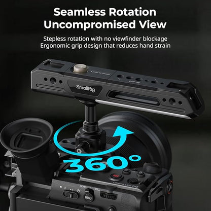 SMALLRIG Camera Cage Kit for Sony FX2, HawkLock Quick Release Cage with Top Handle, Wrist Strap and Cable Clamp for HDMI,Built in NATO Rail/QR Plate for Arca, Compatible with Original XLR Handle