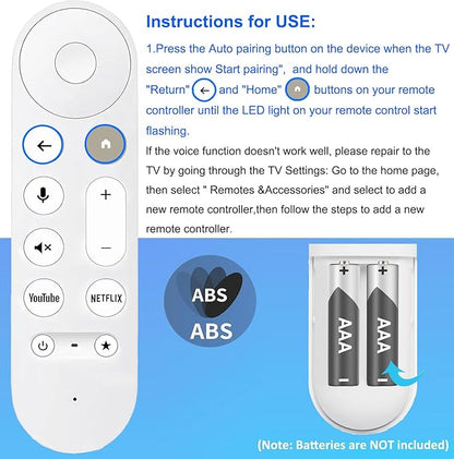 Upgrade New Replacemen Remote Voice Control Only for Chromecast-Google-TV 4K/ HD, for Google TV Streamer (4K) Box