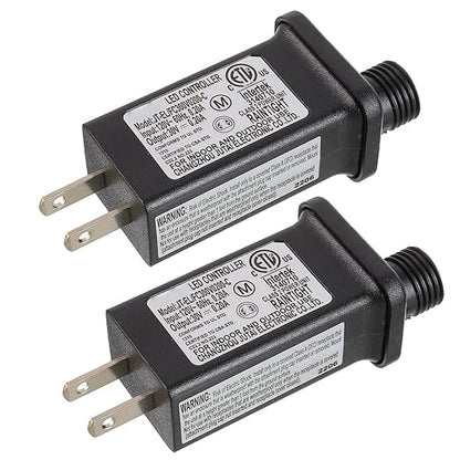 SIGANDG 30V 6W LED Transformer Replacement Class 2 Power LED Controller with 8 Modes Supply for Christmas String Light Inflatable Decorations IP44 Waterproof Low Voltage Transformer(2 Pcs)