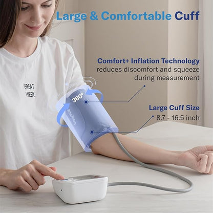 Alcedo Blood Pressure Monitor for Home Use, Automatic Digital BP Machine with Large Cuff for Upper Arm (Backlit Large Screen)