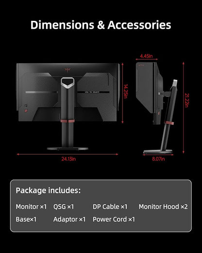 KTC 27M1 27 Inch Gaming Monitor, 1440P Monitor with Speakers Built in, 210Hz Monitors with Shielding Hood, Fast IPS, Adaptive Sync, 130%sRGB, 1MS(MPRT), VESA Mount, Tilt/Swivel/Pivot/Height Adjustment