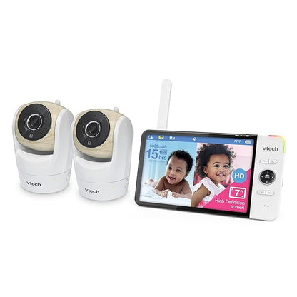 VTech VM919HD (Upgraded) Video Monitor with 7'' 720p Screen,360 Panoramic Viewing, 110 Wide-Angle View,Night Vision, Up to 1000ft Range, Secured Transmission No WiFi