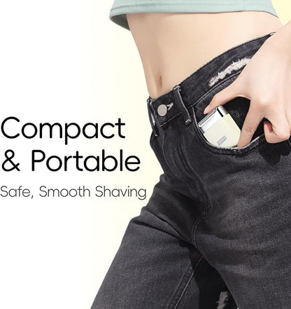 yoose Electric Razors for Women, IPX7 Alloy Body Bikini Trimmer for Women (USB-C, Trimmer Comb, Multi Shaving Modes), Portable Size, Porcelain White