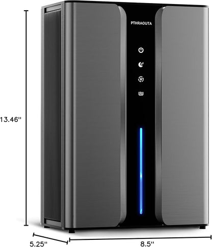 PTHRAOUTA Home Dehumidifier with Drain Hose, (950 sq.ft) 95oz Quiet dehumidifier for Bathroom Bedroom, with Air Reusable Filter Indoor deshumidificador for Basement RV Closet
