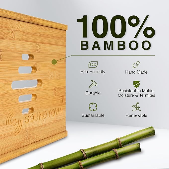 Sound Town DIY Solid Carbonized Bamboo Studio Rack with 11U Slant Mixer Top, 10U Front, 2U Drawer, Rubber Feet, Casters, for Recording Room, PA/DJ Equipment, Home-Audio (STBR-M11X10)