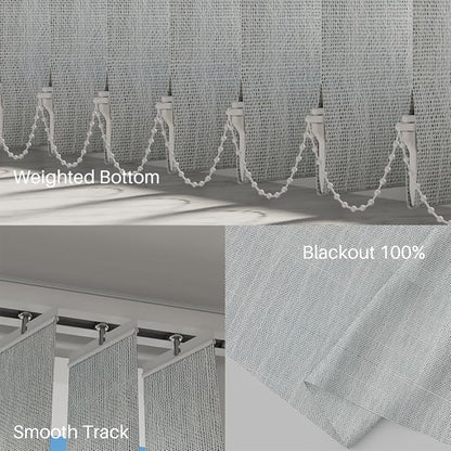 Blindify Motorized Vertical Blinds Compatible with Alexa Google Home, Blackout Sliding Door Shades Smart Vertical Blinds Remote Control Customize, Off-White