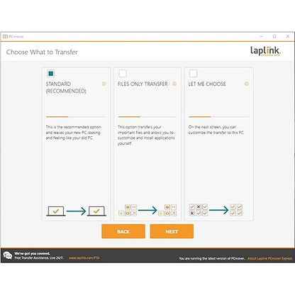 LAPLINK Easy Transfer Cable for Windows, Includes PCmover Express Software and USB 3.0 PC to PC Cable, Single Use License, Transfers Files, Settings, and User Profiles. Compatible with Windows 11