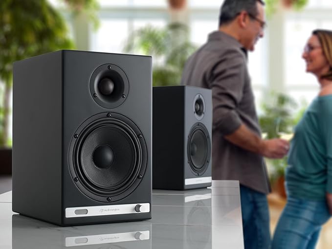 Audioengine HD6 Premium Powered Bookshelf Speakers | 150W Audiophile-Grade Bluetooth 5.0 Speakers with aptX HD | 24-Bit DAC | Real Wood Veneer