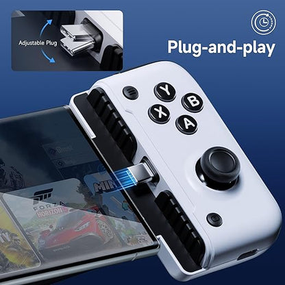 EasySMX M05 Mobile Gaming Controller for iPhone 15 Series (USB-C),Android Gaming Controller with Hall Trigger,Advanced Vibration,Plug & Play,Bluetooth (Type-C)