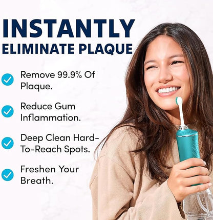 Professional Water Flosser - Advanced Dental Care for a Healthier Mouth, Gum, and Teeth - IPX7 Waterproof Oral Irrigator | 7 Replacement Tips, Travel-Friendly, Rechargeable - Oral Hygiene (Green)
